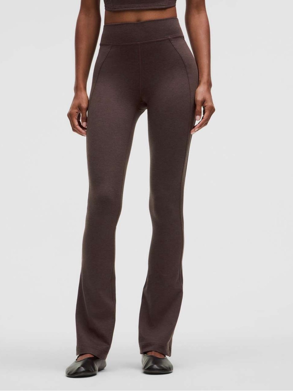 Lululemon Sz 4 Soft Sueded High Rise Split Hem Boot Brown Leggings
